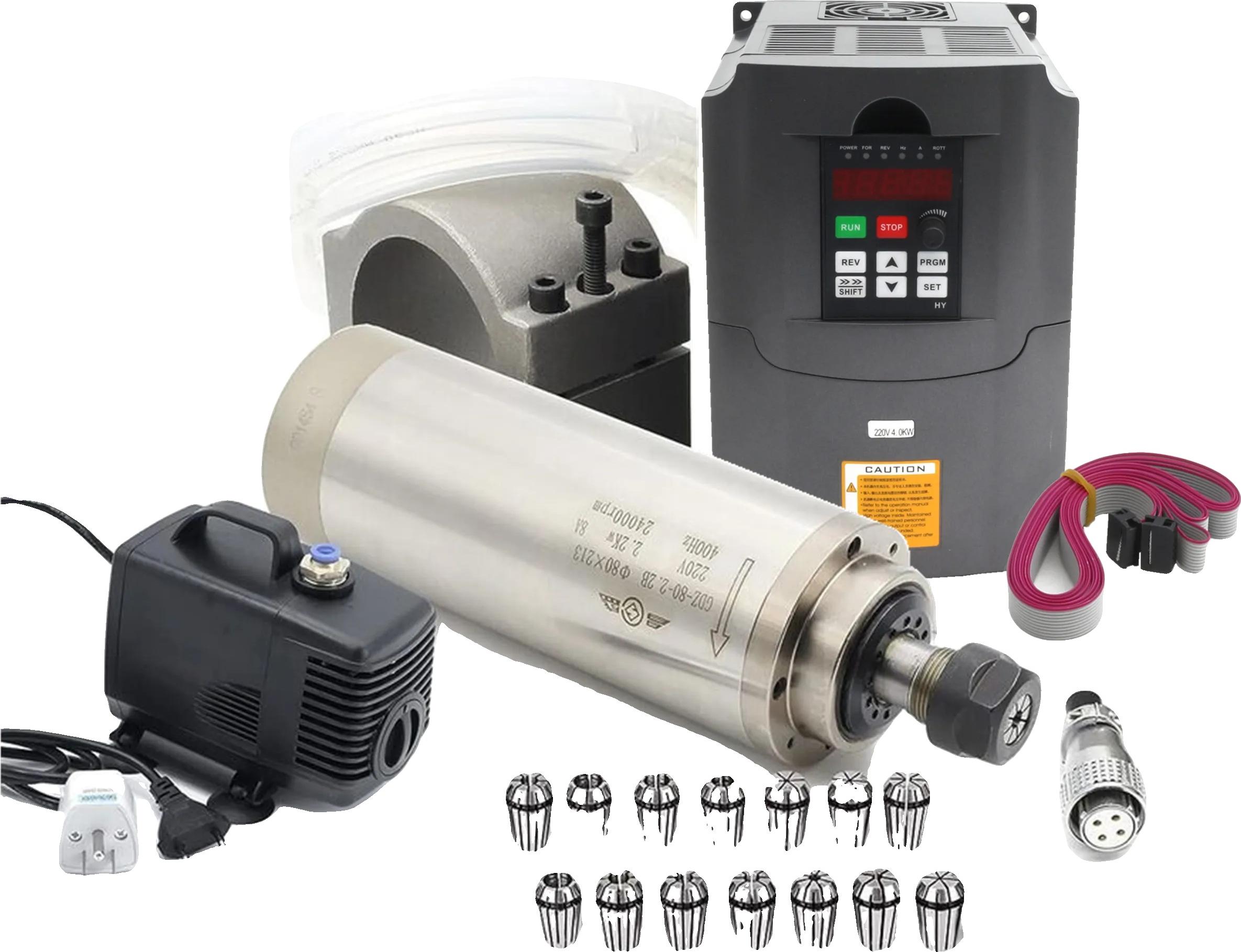 Wassergekühlter Spindelmotor, hohe Effizienz, vielseitige Anwendungen, Komplettset 220V