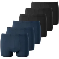 UNCOVER by SCHIESSER Herren Boxershorts, 6er Pack - UNCOVER Cotton, Shorts, Single Jersey Schwarz/Dunkelblau / 2XL
