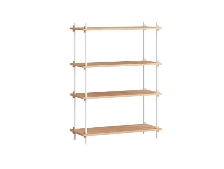 MOEBE Shelving System Classic Regal Eiche-white, 86x115x35 cm, S.115.1.A