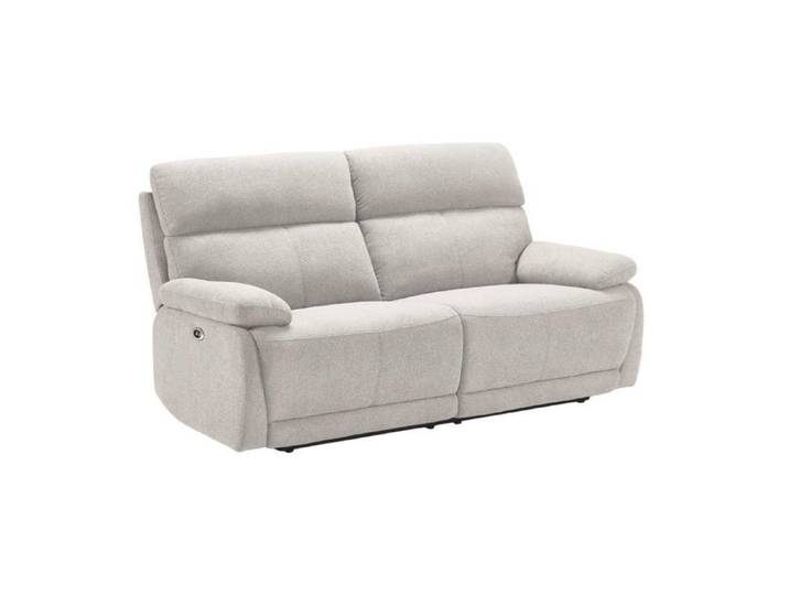 Canapé relax électrique 2 5 places tissu polyester gris clair - MIGUEL