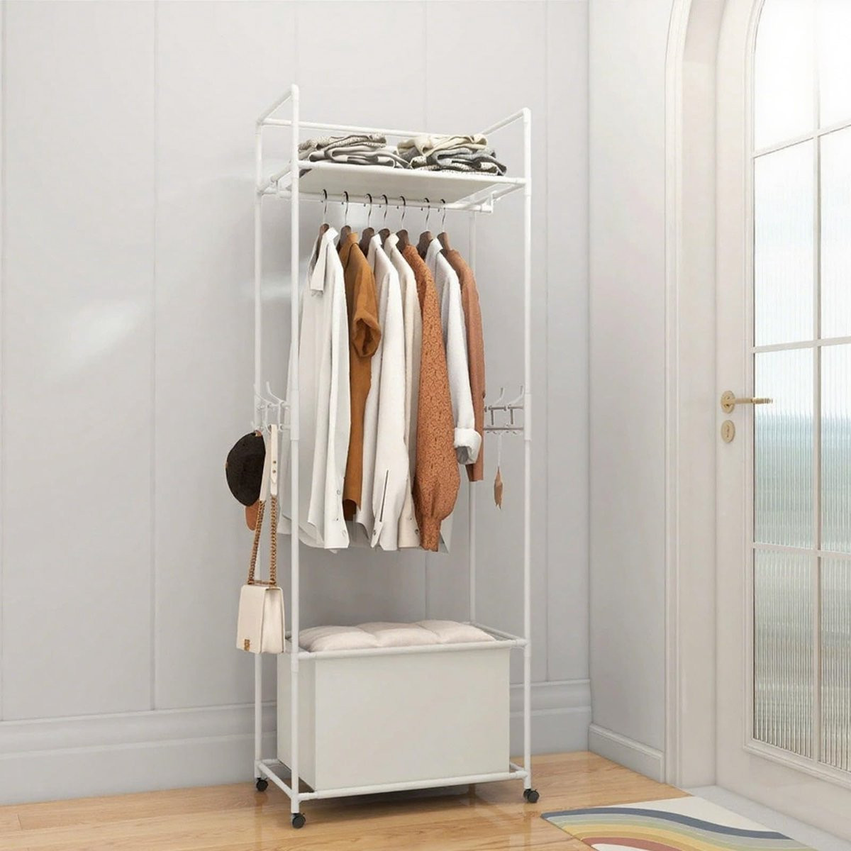 Vrijstaande Kledingrek - Stabiele en Smalle Garderobe