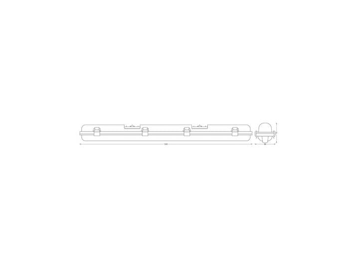 OSRAM Feuchtraumleuchte SUBMARINE, 126 cm, grau, IP65, G13 SUBMARINE, alu / grau / zink, Kunststoff
