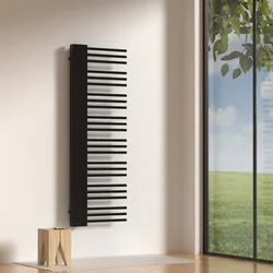 Handtuchheizkörper Kviteseid 146x45cm Schwarz [neu.haus]