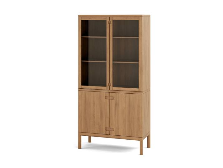 Stolab Vitrine Prio Chêne huilé naturel avec éclairage