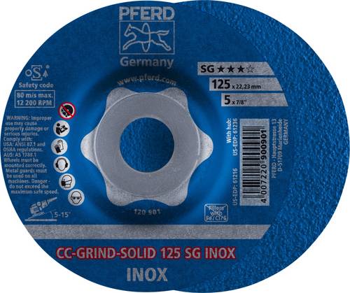 Schleifscheibe CC-GRIND-SOLID SG INOX D125xSmm gekr.INOX PFERD