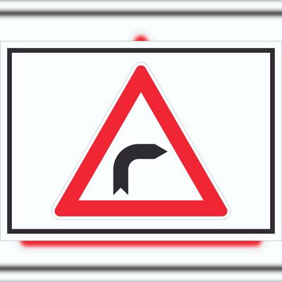HB-Druck Schild Achtung Kurve rechts Symbol A3 (297x420mm)