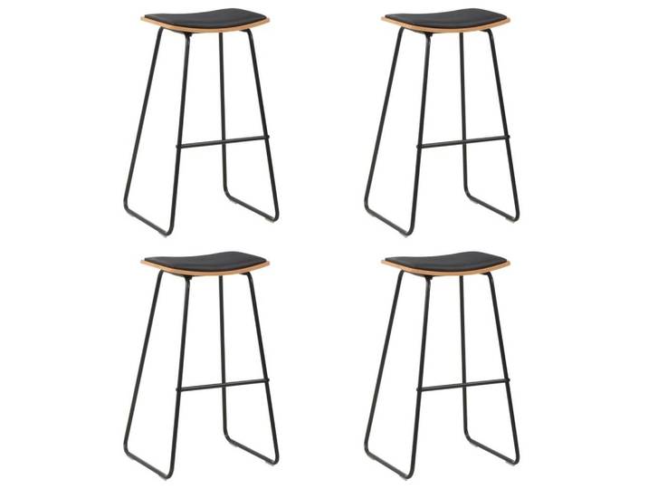 furnicato Barhocker Barhocker-Set 4-teilig 45x43x76 cm Schwarz Massivholz & Stahl (4 St)