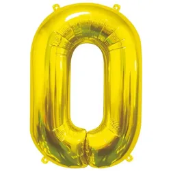 XL Folienballon Zahl 0 gold 85 cm