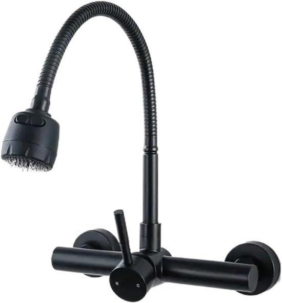 Wandarmatur mit Keramikventil, inbouw, für Dusche und Waschbecken, Blau gebürstet