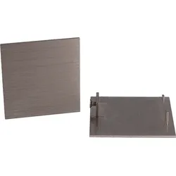Griffwerk Endkappen-Set PLANEO 40 (r/l) -Edelstahl Optik für 18,5er Distanzprofil
