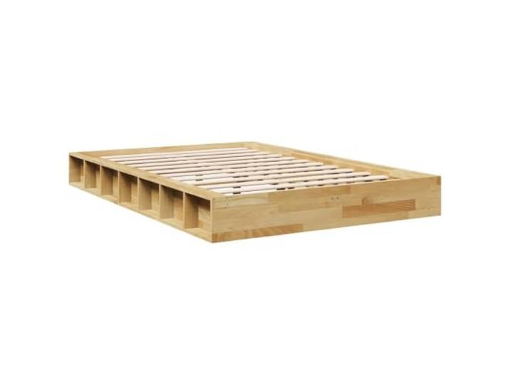 KTHLBRH Bettgestell 120 x 200 cm aus massiver Eiche Lattenrost, Ablagefächer, keine Matratze, Montage erforderlich