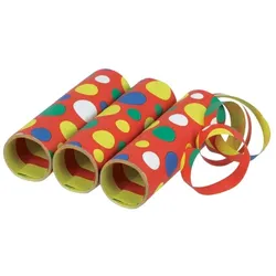 3 Papier Luftschlangen bunt Konfetti rot