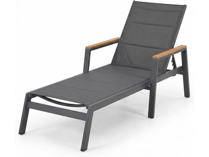 Gartenlounge-Sessel AMBIENTE HAUS Premium Alumiium Gartenliege , grau, B:73cm H:50cm T:103cm, Sessel, Gartenlounge-Sessel