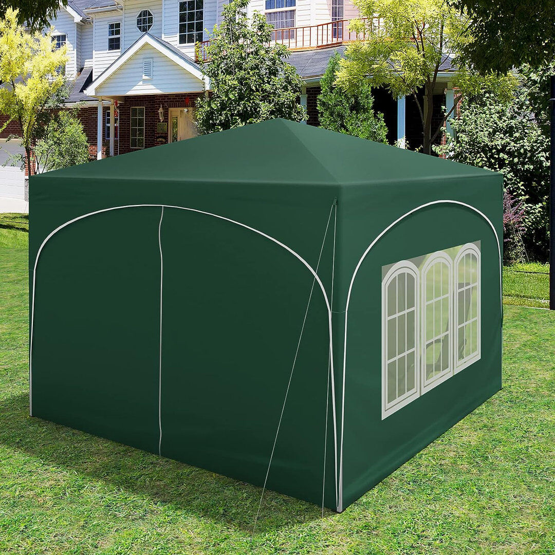 Dakota Fields Choncey 3m x 3m Metal Pop-up Gazebo Green