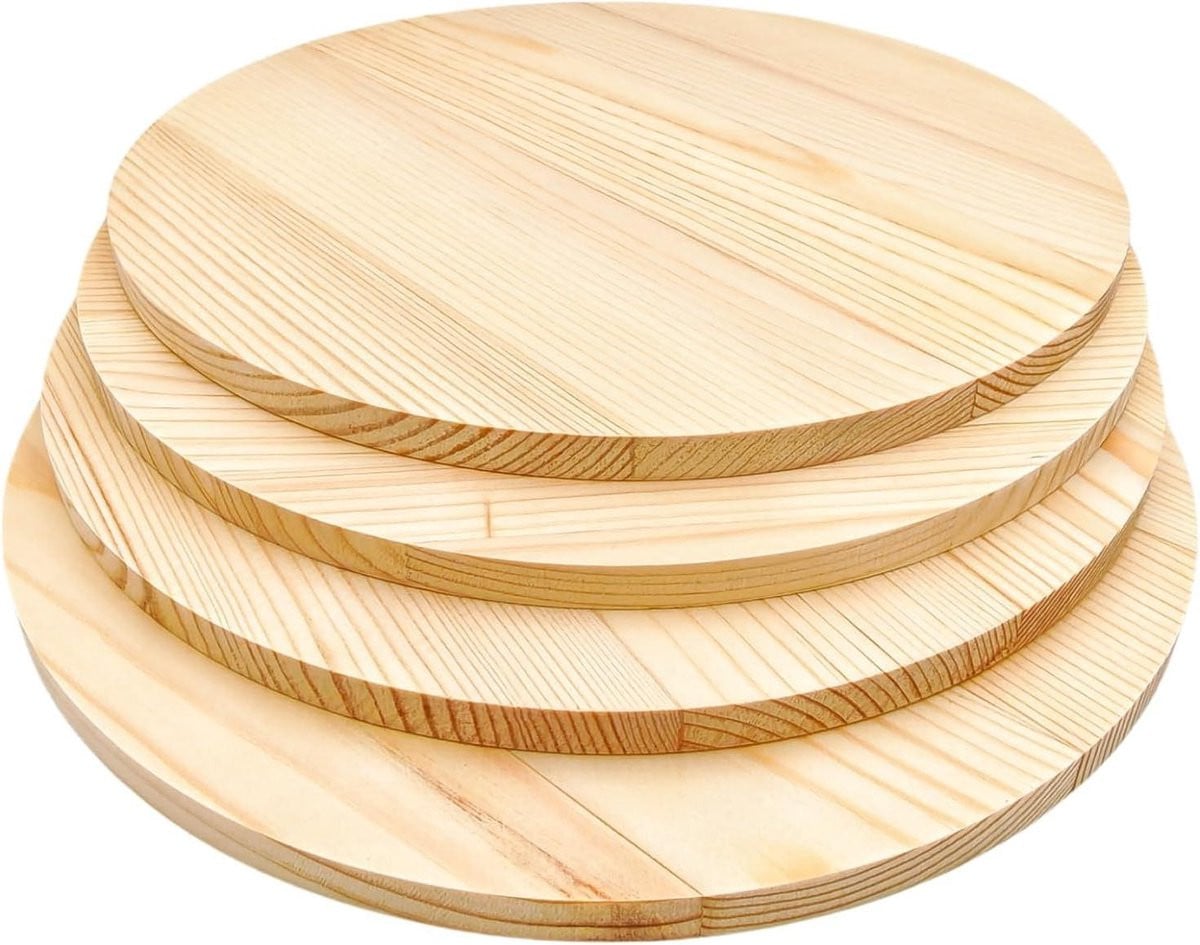 Houten ronde schijven voor ambachtelijke projecten, blanco, B/D/H: 25 x 1 cm