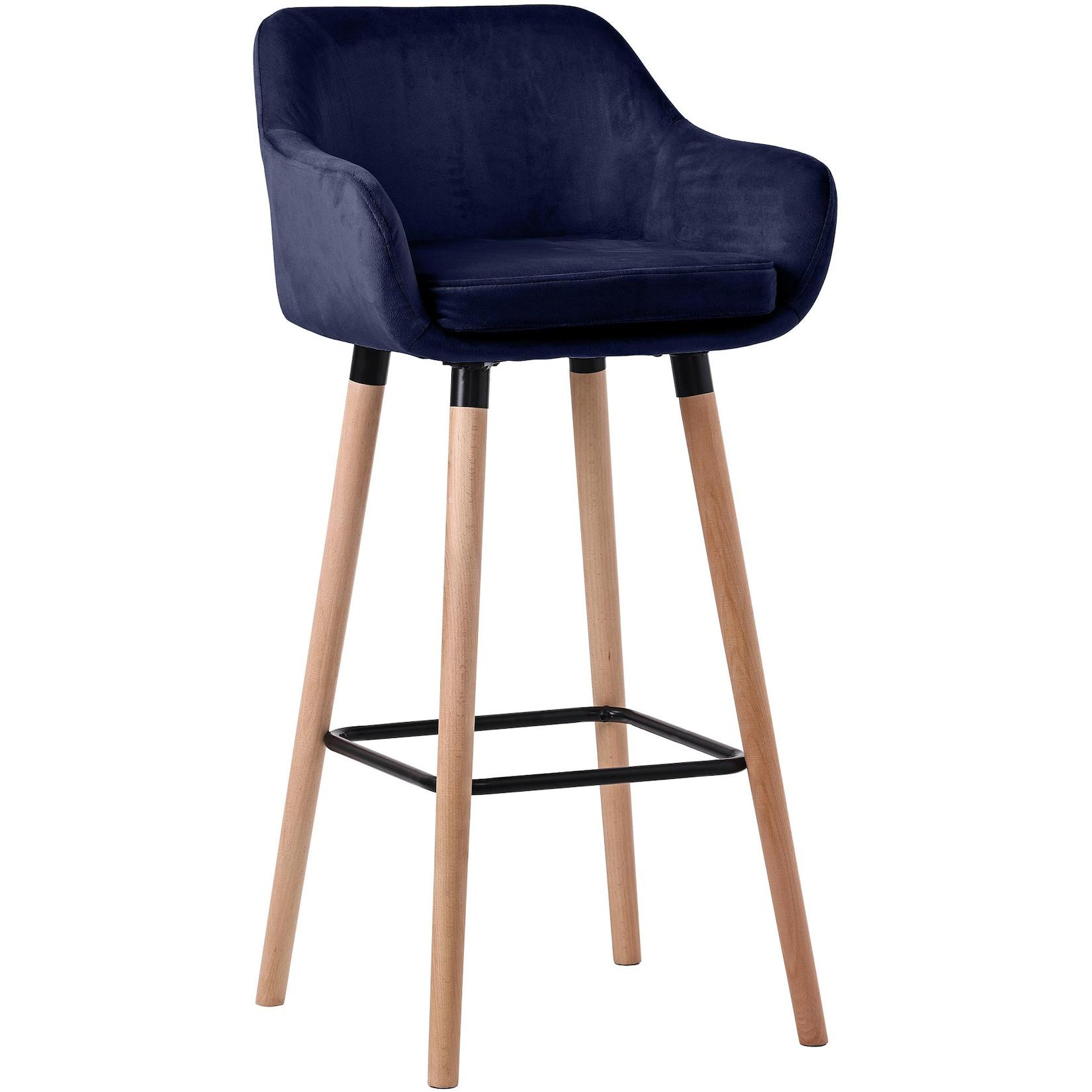 CLP Barhocker Grant Samt Farbe: dunkelblau