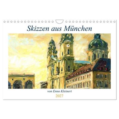 Skizzen aus München (Wandkalender 2027 DIN A4 quer), CALVENDO Monatskalender