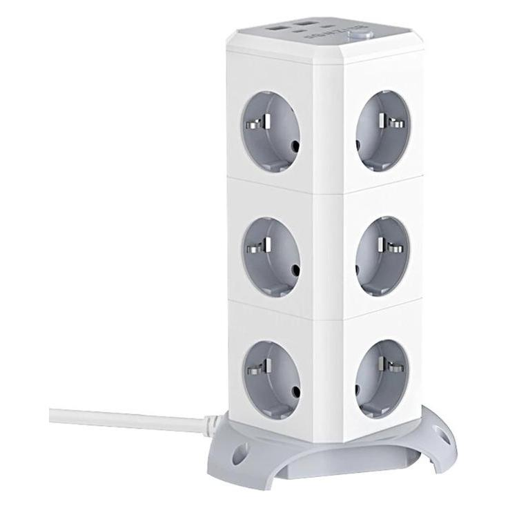 BlitzWolf BW-EC3 Vertikale Steckdosenleiste mit 12 Anschlüssen (12x, CEE 7/4) (BW-EC3)