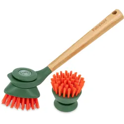 Petromax Guss-Bürsten-Set Reinigungsbürste für Guss mit 2 Bürstenköpfen