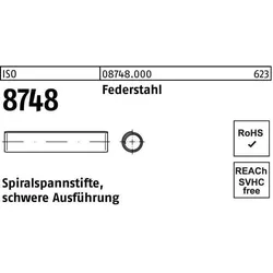 Nieten, Spiralspannstift ISO 8748 6 x 20 Federstahl schwere Ausf. ISO 8748