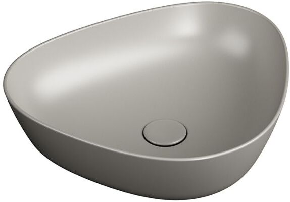 VitrA Plural Aufsatzschale 7812B420-0016 47 x 40 x 13 cm, taupe matt, asymmetrisch, ohne Überlauf/Hahnloch