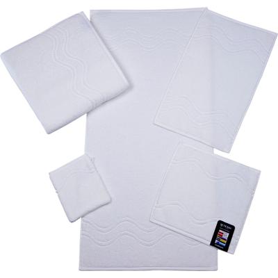 Waschhandschuh ROSS "Cashmere feeling", weiß, B:16cm L:22cm, Frottier, Baumwolle, Handtücher, mit Wellen-Bordüre