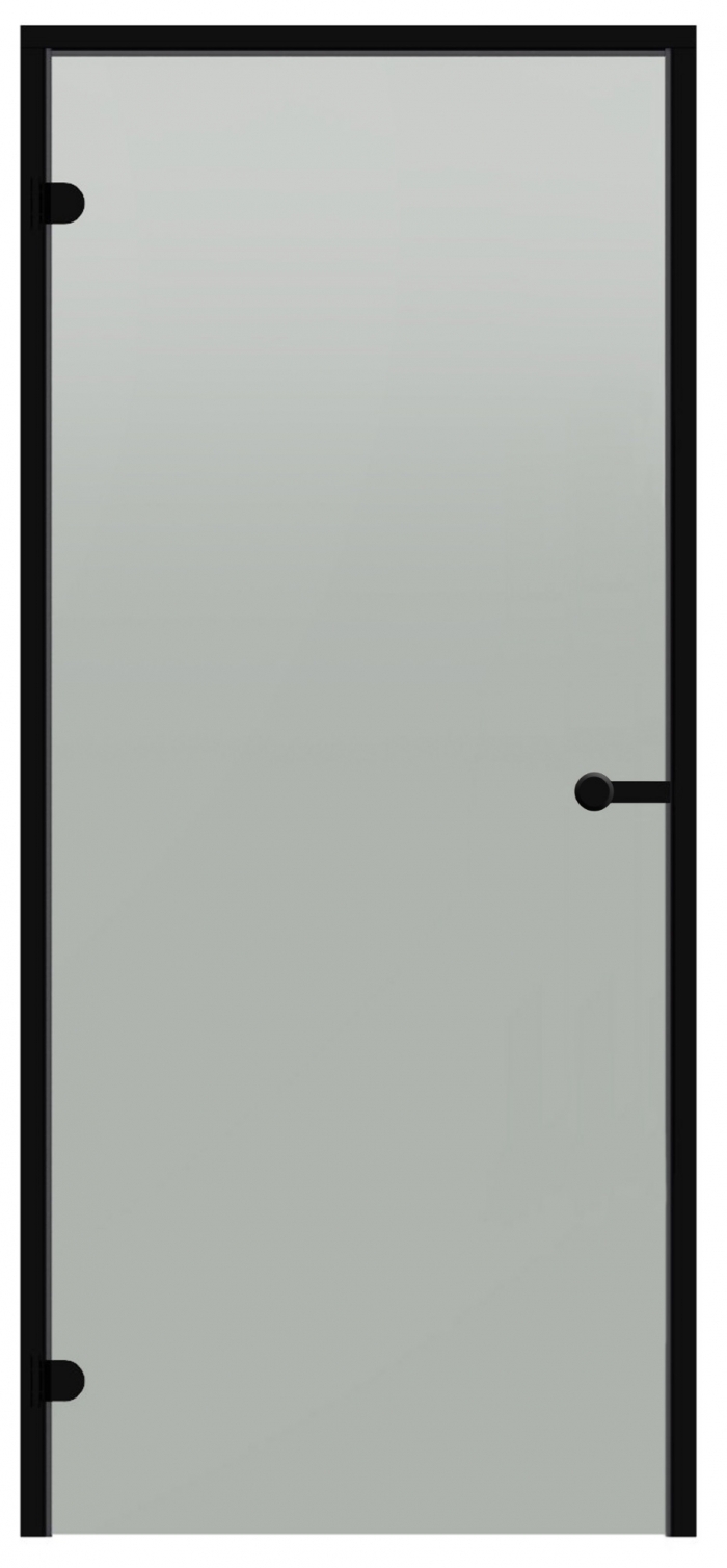 Saunatür Harvia Black Line - Schwarzes Aluminium / Glas Satin / 70 x 190