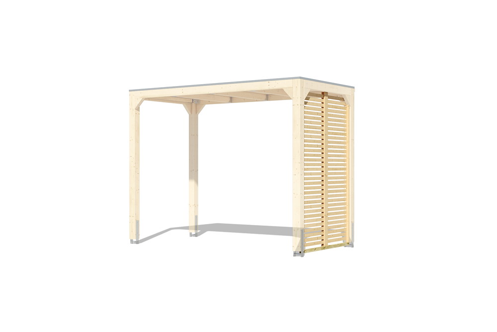 KARIBUHOLZT Pavillon Premium Cubus Lamellenwand halbe Breite 16974128