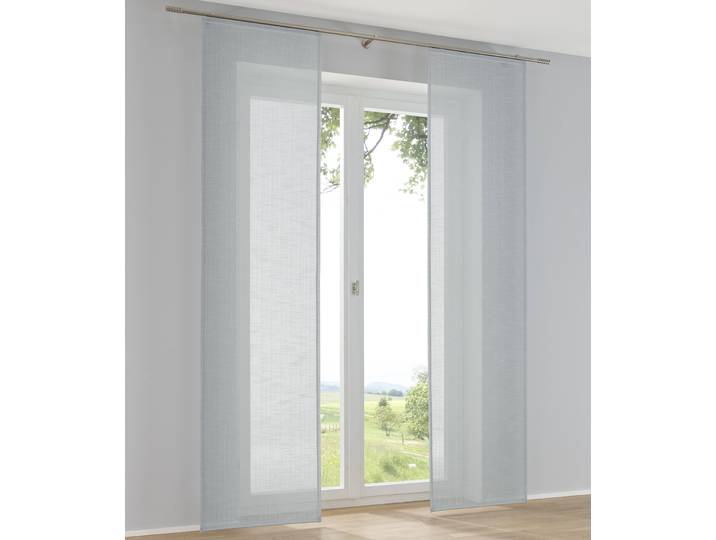 Schiebegardine KUTTI Boston Schiebevorhang, 1 Stück, halbtransparent , weiss (türkis), B:60cm H:175cm, Polyester, Gardinen, Schiebegardine, Schiebevorhang uni (1 St)