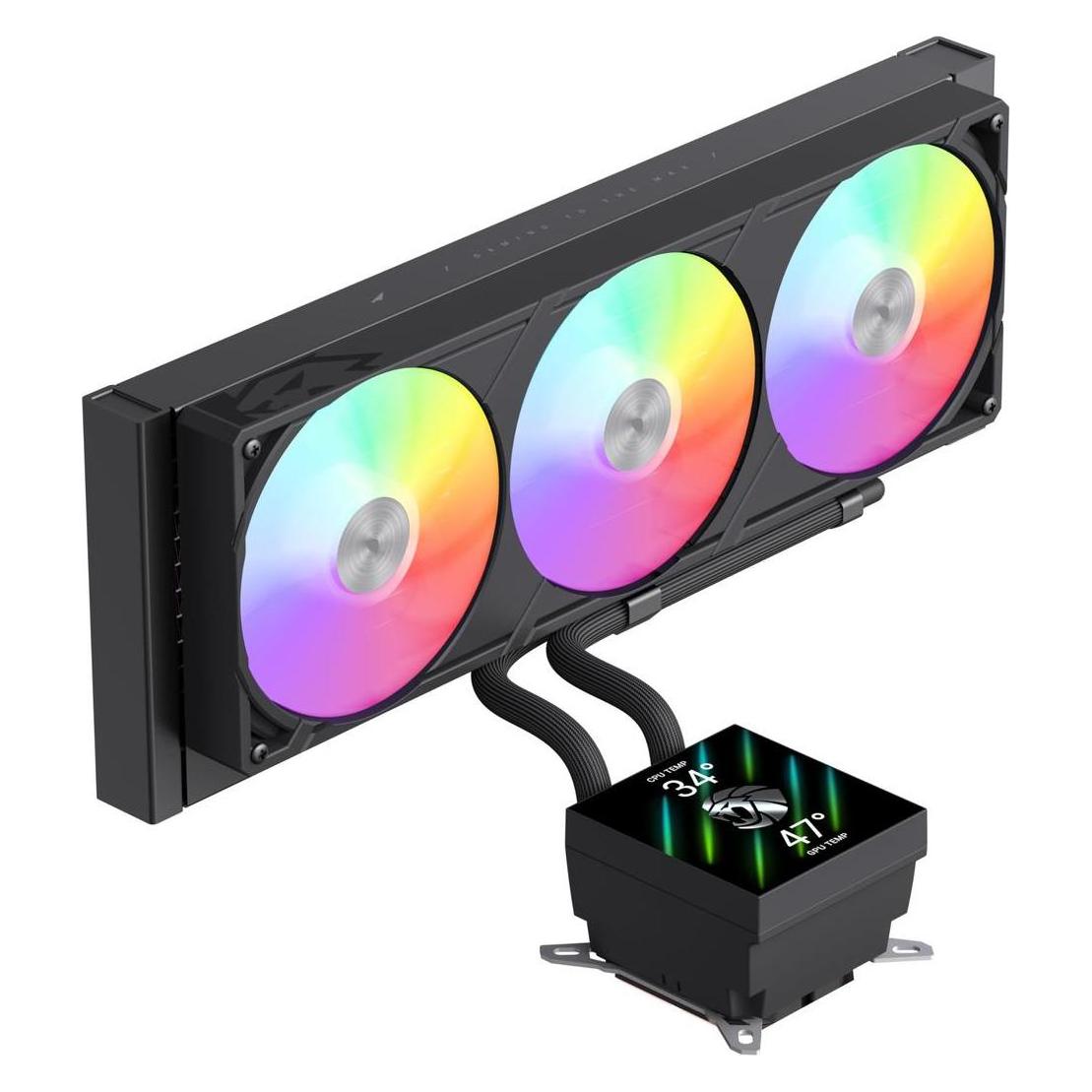 GameMax Chłodzenie wodne CPU Liquid Cooler | GLACIER 360 LCD BK | Black | Intel, AMD (GLACIER 360 LCD BK)
