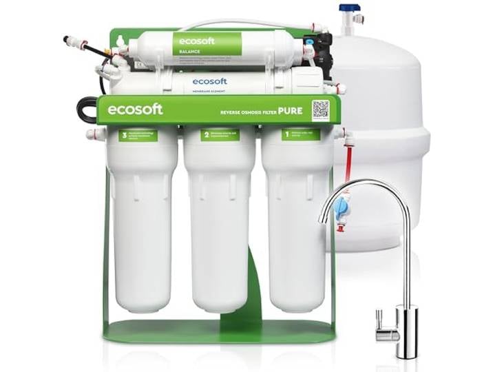 Ecosoft PURE Balance Umkehrosmoseanlage mit Remineralisierung 6 Stufen Wasserfilter leistet 12 Liter per Stunde mit Pumpe
