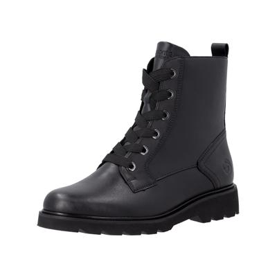 Schnürstiefelette REMONTE "Remonte Stiefelette Leder", Damen, Gr. 42, schwarz, Leder, Schuhe Schnürstiefelette