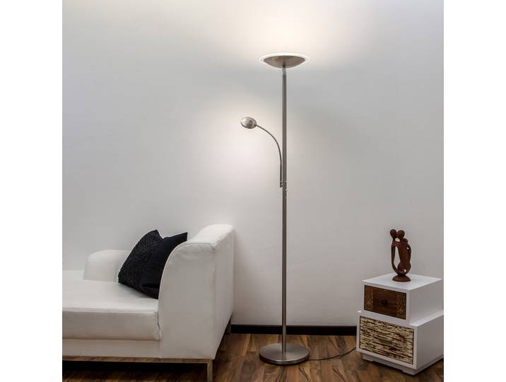 Lampadaire Malea LED avec bras nickel mat - Lindby - Salon / séjour - Moderne - Métal - Multi-ampoules
