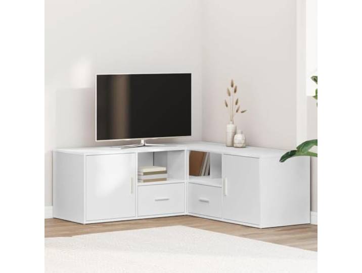 FMPGJLYH Eckregal Weiß 200x40x45 cm Holzwerkstoff - Vielseitiges Eckregalsystem für Wohnzimmer, Büro oder Schlafzimmer, Stabile Konstruktion