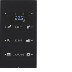 Berker 75643155 Touchsensor 3fach mit Temperaturregler R.3 Glas konfiguriert, schwarz