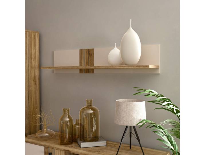 Wandboard FORTE Killarney , beige (mauvella eiche, kashmir beige), B:120cm H:24cm T:21,5cm, Holzwerkstoff, Regale, Wandboard, Wandboard, farbliche Absetzung, vielseitig einsetzbar