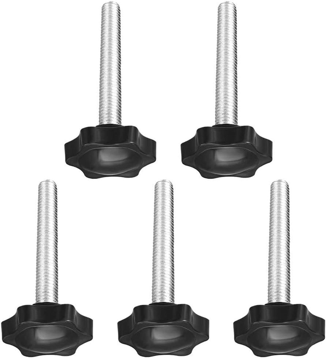 Dailygoods Klemschroef M8 x 50 mm met stervormige knop - Zwart