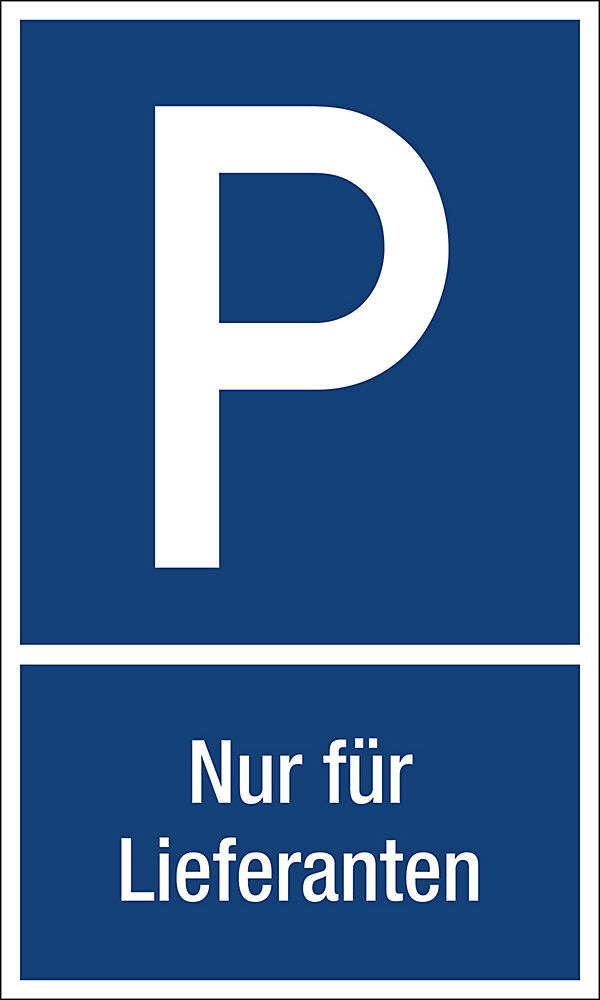 kaiserkraft Parkplatzkennzeichen, Kunststoff, P / Nur für Lieferanten, LxH 150 x 250 mm