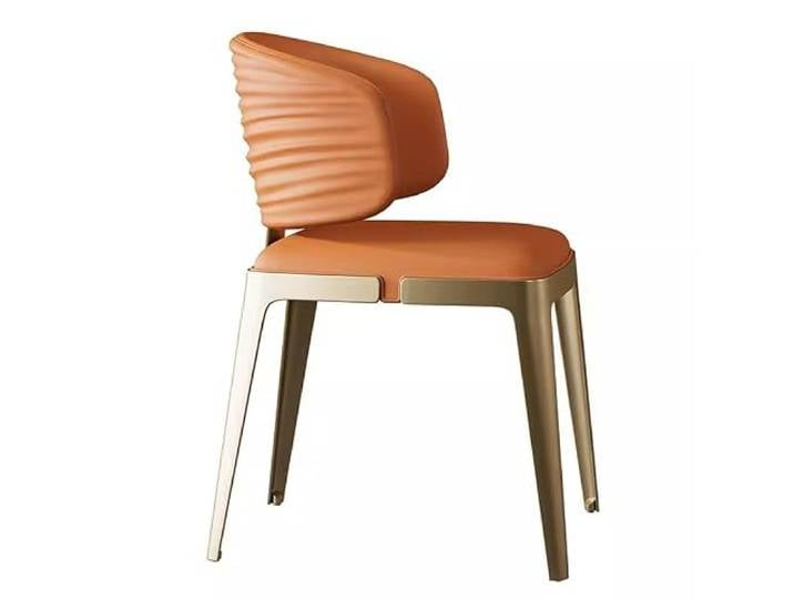 DIANXI Lounge-Sessel Italienischer Leichter Luxus-Esszimmerstuhl, minimalistischer postmoderner Haushaltsstuhl mit Rückenlehne, Edelstahl, personalisierbar, kreativ Sesseln