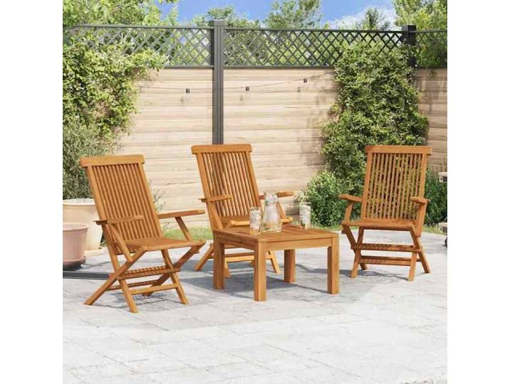 Lemon 3 pcs chaises de balcon VIDAXL Chaises de jardin lot de 3 - bois de teck massif CCL25947365
