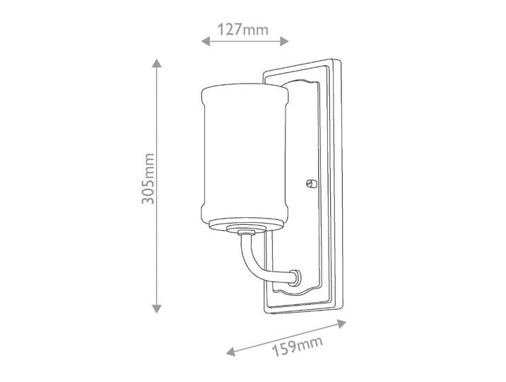 Wandlamp Vetivene, chroom / zilver, Badkamer, metaal, wandlamp