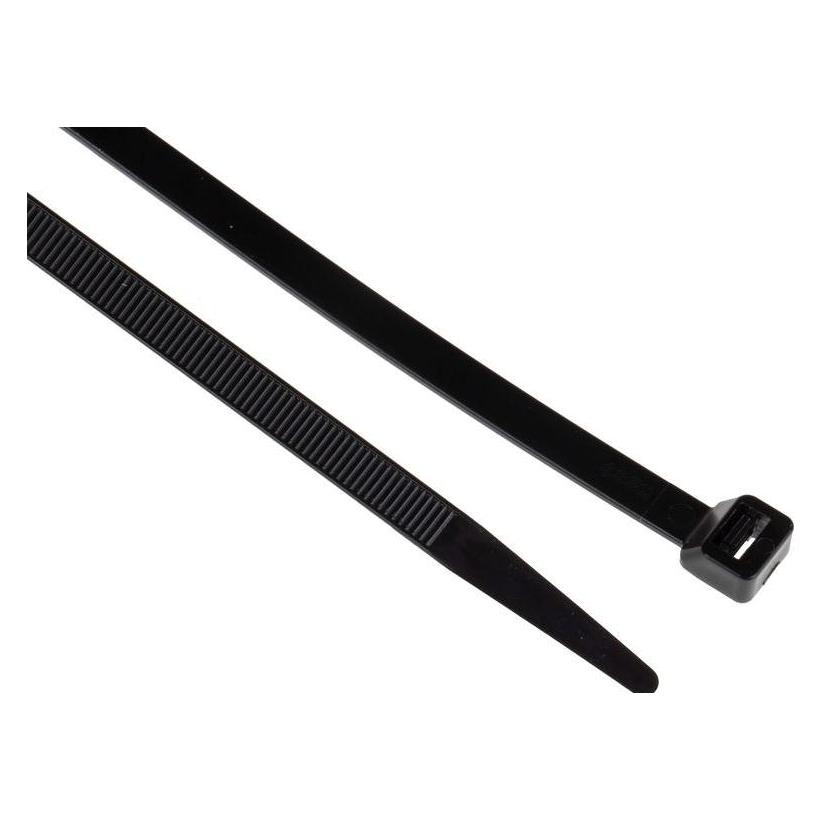 RS PRO Kabelbinder 380x7,6mm schwarz (Kunststoffkabelbinder, 380 mm, 100 Stk.) (233493)