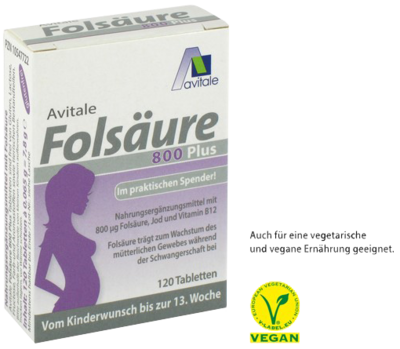 Avitale GmbH FOLSÄURE 800 Plus B12+Jod Tabletten 7.8 g 10547722