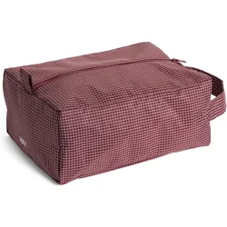 HAY Toilettas Grid Wash Bag Small Burgundy, Necessaire, Rot
