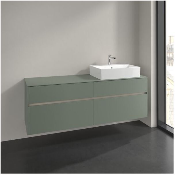 Villeroy und Boch Collaro Waschtischunterschrank C13600AF 160x54,8x50cm, Waschtisch rechts, soft green