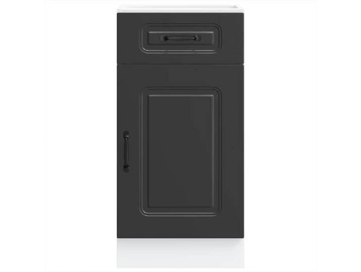 Caisson de cuisine Noir - LEMON® Armoire de cuisine - Armoire à vitrine - Kalmar - Noir - Bois d'ingénierie 628 - Soldes