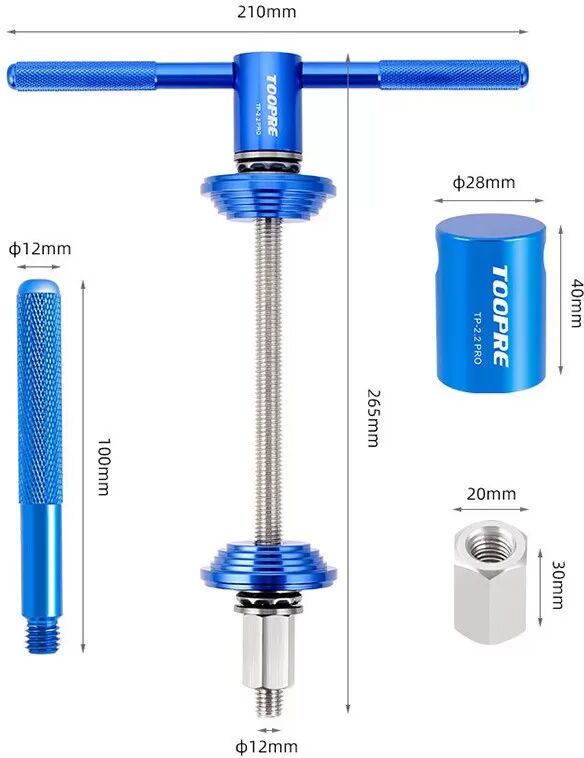INF Outil de presse pour boîtier de pédalier/jeu de direction de VTT - Installation professionnelle Bleu