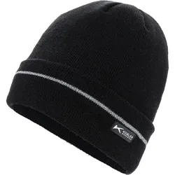 Strickmütze mit Fleece - schwarz