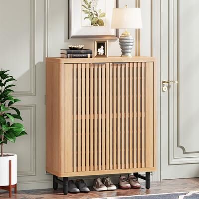 1Easylife 24 Pairs Shoe Storage Cabinet with Door for Entryway Living Room
