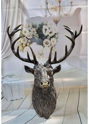 Bronzhaus Signed Carl Kauba Life Size Elk Head Bust Bronze Figurine Sculpture Cabin Decor